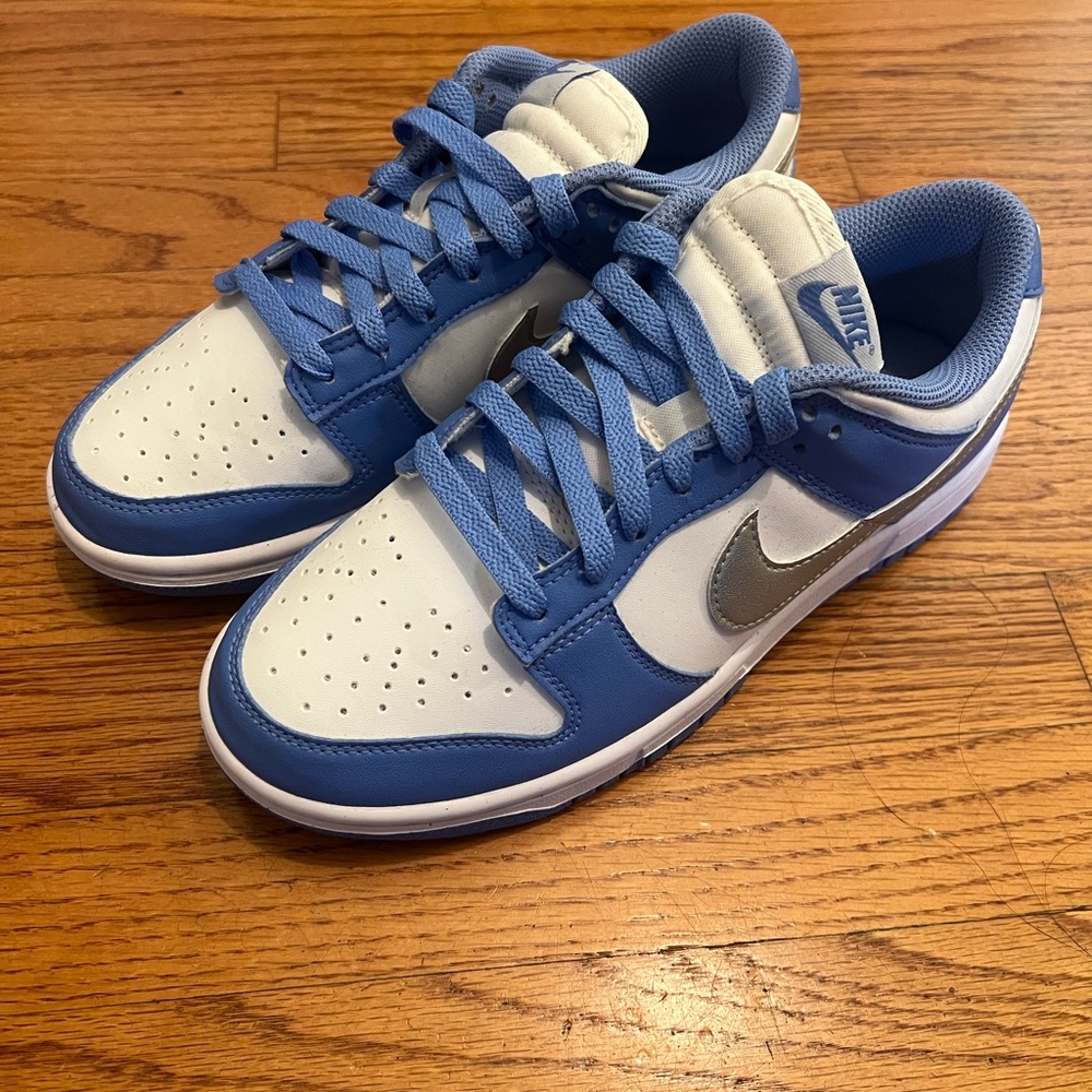 Nike Low Dunks - Light Blue, Silver and White - Women’s size 7.5